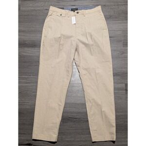 NWT Banana Republic Men's Brown Pinstriped Relaxed Tapered Fit Pants Size 33x32‎